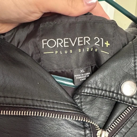 Forever 21 Black Leather Biker Jacket - Picture 2 of 3
